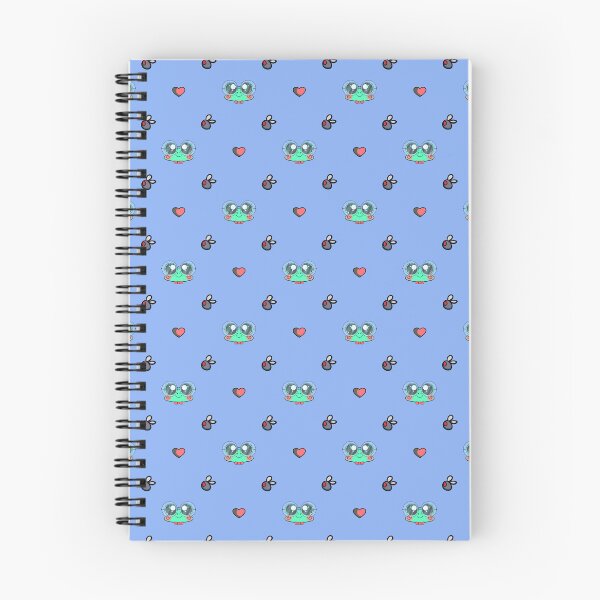 Item preview, Gentleman Frog Face, Heart, and Fly Repeating Print (In Blue) designed and sold by Creepy-Cutesie.