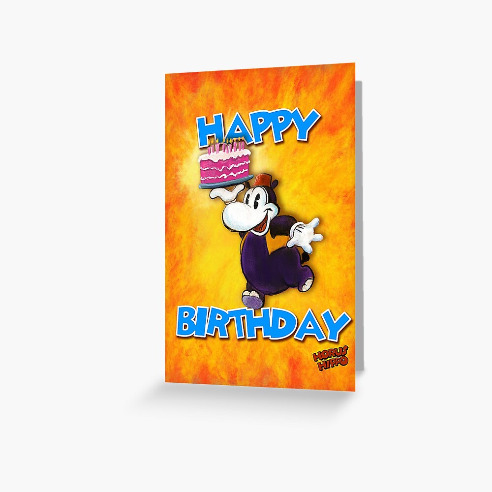 Horus Hippo - Happy Birthday Greeting Card