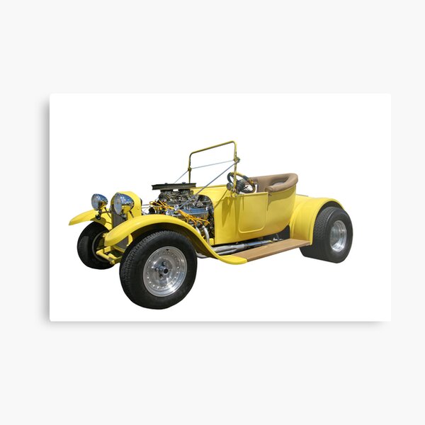 Yellow Hot Rod Metal Print