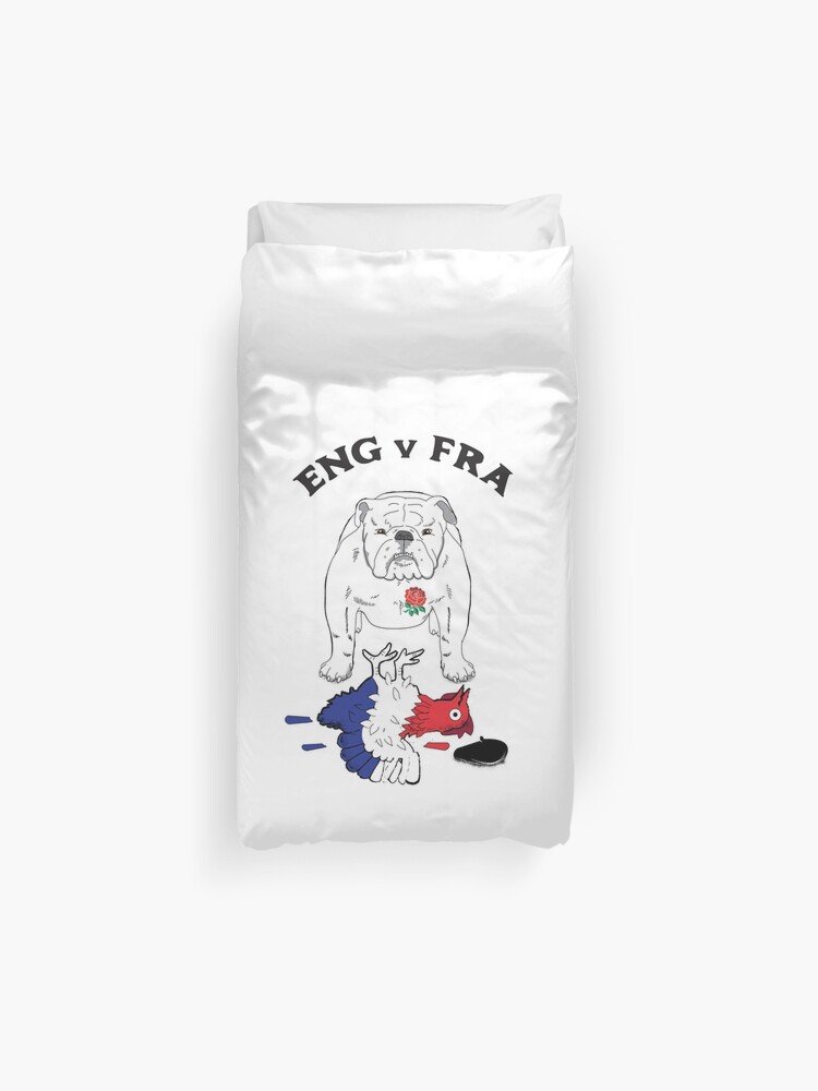 Funny England V France Rugby Mascots Duvet Cover By Oberdoofus