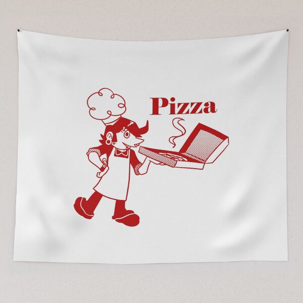 Item preview, Goth Pizza Boy Vintage Looking Ad designed and sold by SaradaBoru.