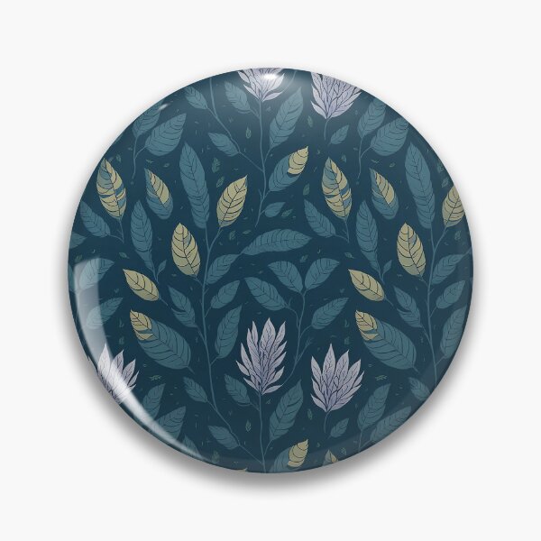 Artikelvorschau, Blaues Marineblau und Blaugrün, Aquarell Chic Leves Blumenmuster, Blumen, Blumen, botanische, romantische Blumen entworfen und verkauft von Collagedream.