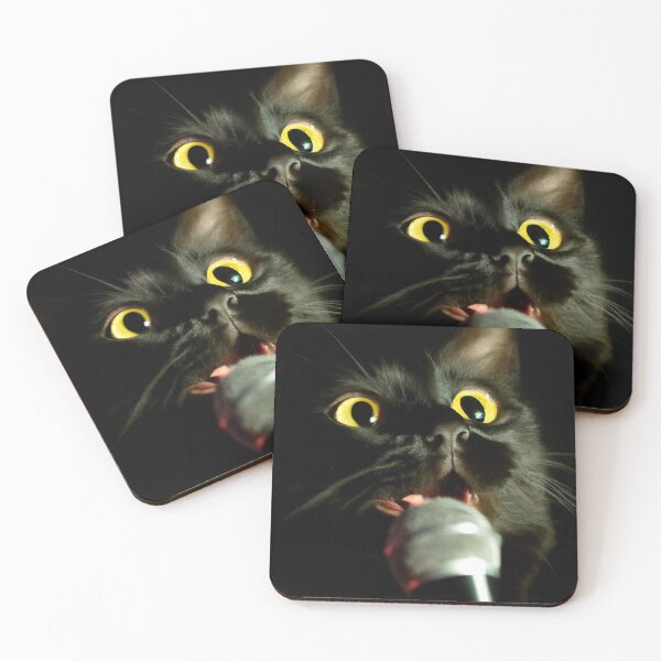 Item preview, Rock Star Cat Singing In A Microphone, Cat 17 designed and sold by LesTheArt.