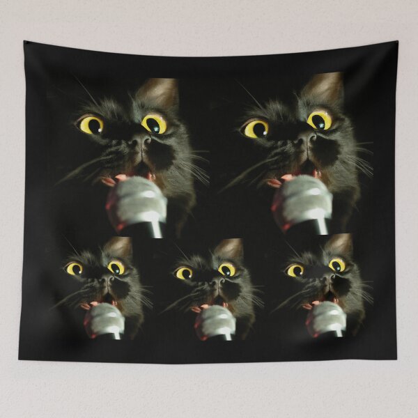 Item preview, Rock Star Cat Singing In A Microphone, Cat 17 designed and sold by LesTheArt.