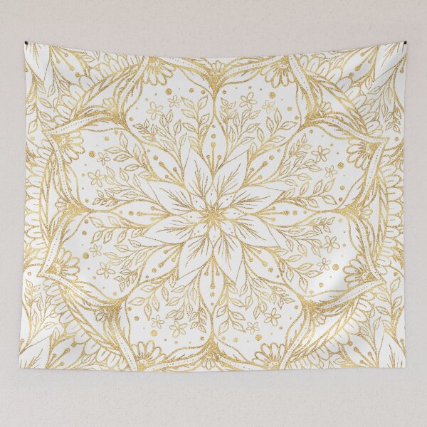 Item preview, Elegant Gold Flower Mandala White Design designed and sold by NdesignTrend.