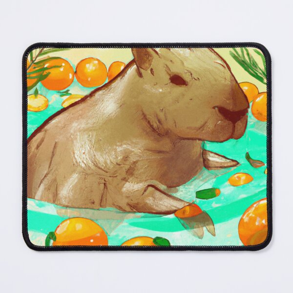 Item preview, Capybara in a hot spring with oranges designed and sold by CatPaintStore.