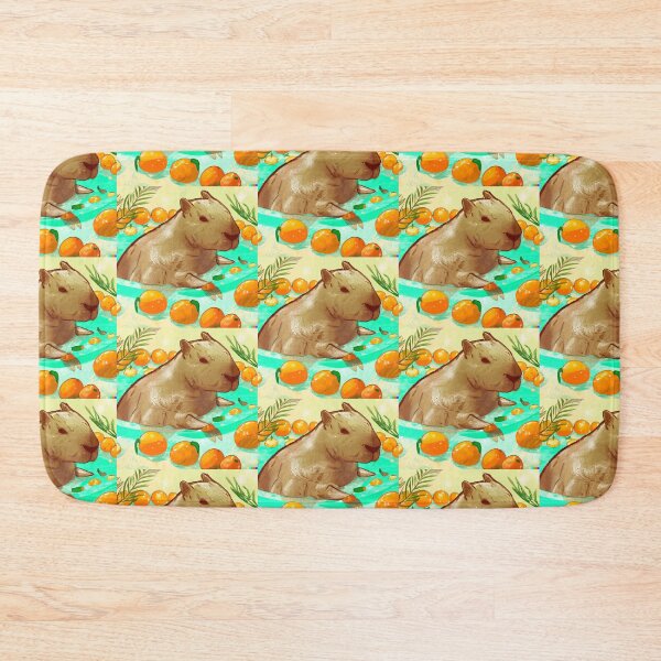 Item preview, Capybara in a hot spring with oranges designed and sold by CatPaintStore.