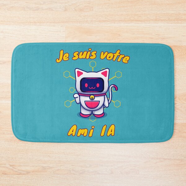 Aperçu de l'œuvre Je suis votre ami IA, (Chat mignon robot) cadeau créée et vendue par Ksmith-Style.