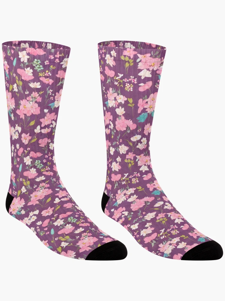 Thumbnail 3 of 5, Socks, Colorful flower pattern designed and sold by CreativeDesign7.
