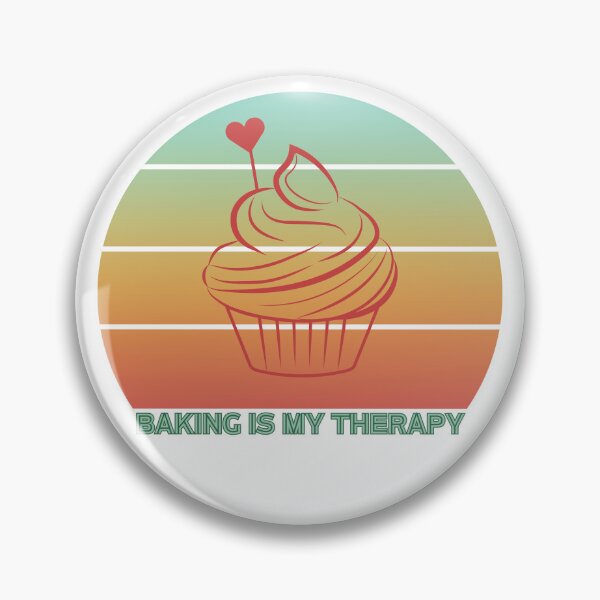 Item preview, Baking is My Therapy Retro Sunset Cupcake designed and sold by Print-A-Joke.