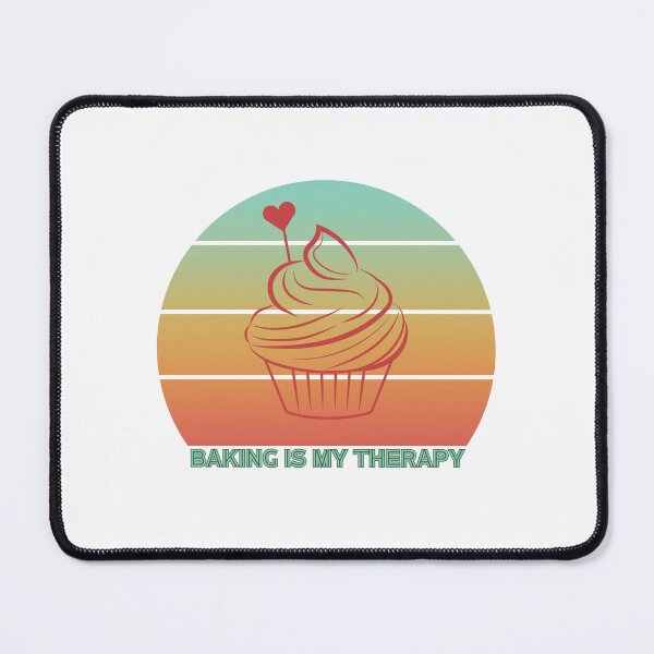 Item preview, Baking is My Therapy Retro Sunset Cupcake designed and sold by Print-A-Joke.