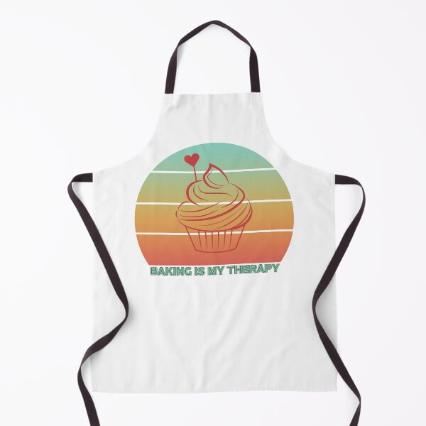 Item preview, Baking is My Therapy Retro Sunset Cupcake designed and sold by Print-A-Joke.