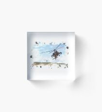 Apache messy digital watercolour Acrylic Block