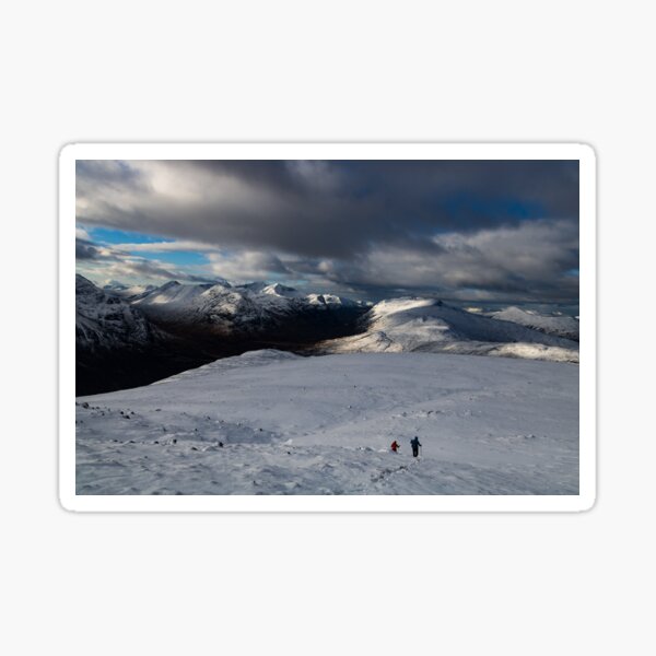A winterβs scene Winter Landscape Glencoe Scotland Sticker