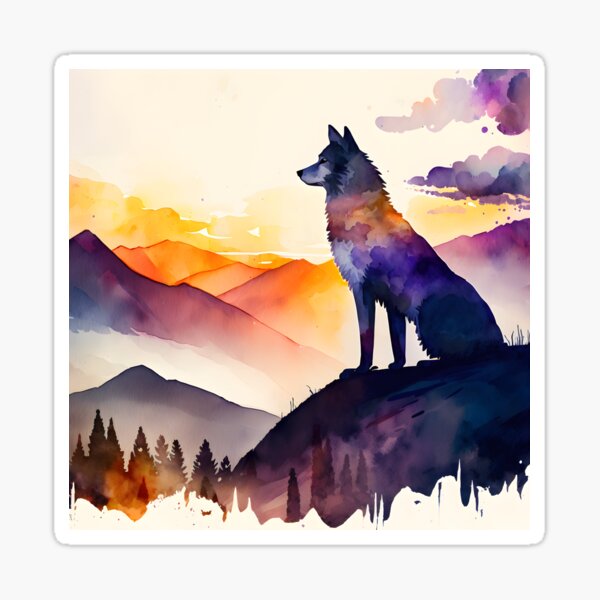 Item preview, Purple wolf designed and sold by ArtfulPlay.