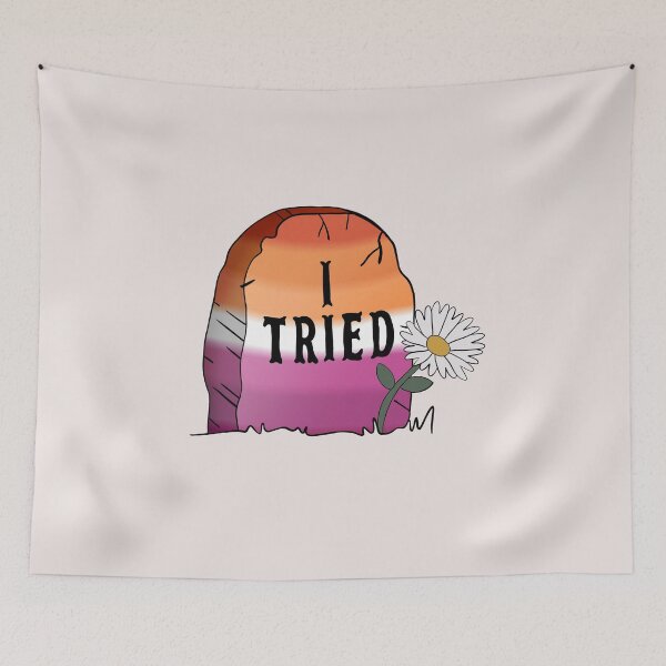 Item preview, I Tried Pin (Lesbian Flag Version) | Taylor  The Eras Tour | Home Decor Merch Fandom Small Support | HECKINFAROUT  designed and sold by Two Otters Co.