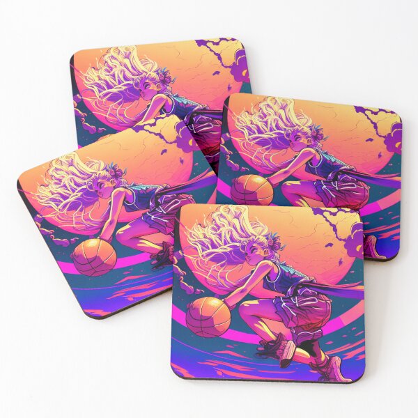Item preview, Basketball girl - Synthwave aesthetic girl playing basketball designed and sold by OzzyArts.