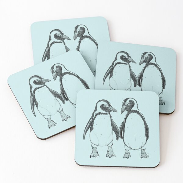 Item preview, Humboldt Penguins Touching Flippers - Ice Blue designed and sold by EcoElsa.