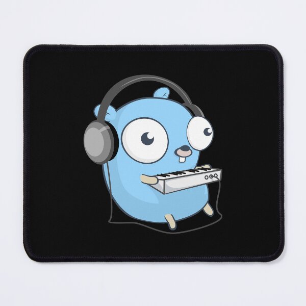 Item preview, The Golang Mascot: Music (Black Edition) designed and sold by hellkni9ht.