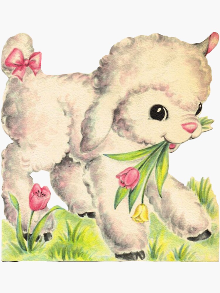 Retro Lamb Vintage Easter Kitsch Tote Bag