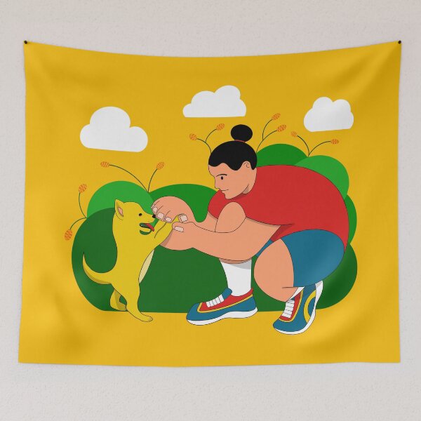Item preview, Happy Puppy and Man designed and sold by Sfumata Illustration.