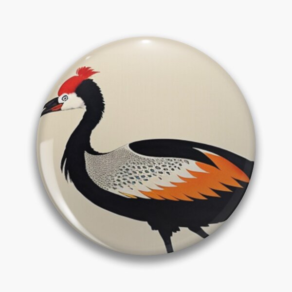 Artikelvorschau, "Graceful Majesty: Red-Crested Crane", abgebildet in traditioneller japanischer Stilkunst entworfen und verkauft von 9000MilesToHome.