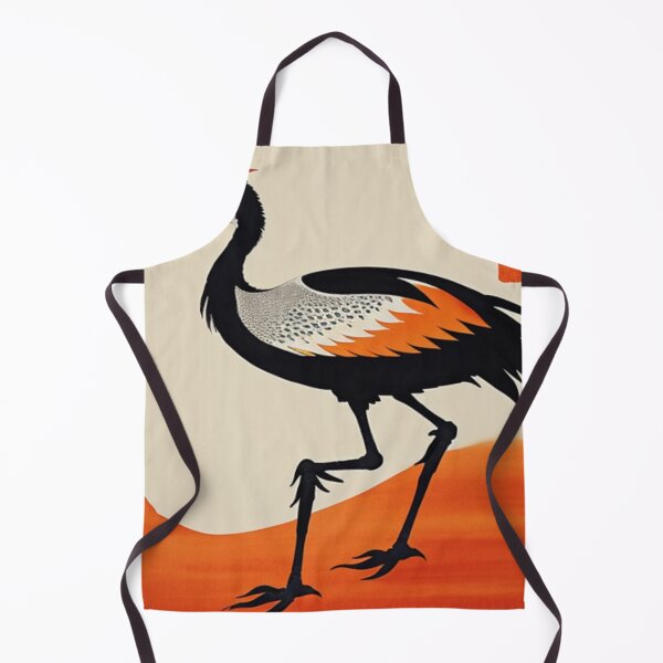 Item preview, "Graceful Majesty: Red-Crested Crane" Pictured in Traditional Japanese Style Art designed and sold by 9000MilesToHome.