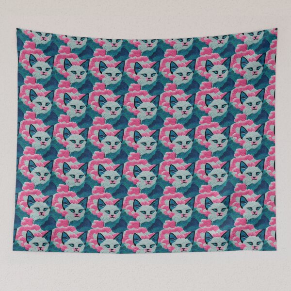 Item preview, Kitty Wearing Blue Eye Shadow designed and sold by KittyWooWoo.