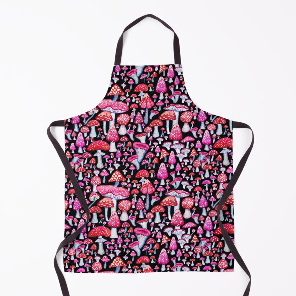 Item preview, Pink and red mushrooms on black designed and sold by MagentaRose.