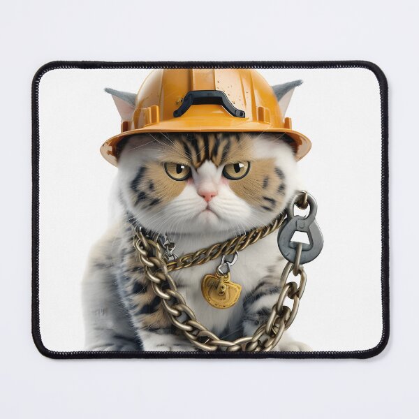 Item preview, Cat with hardhat and chain  designed and sold by Urban-Swaggz.