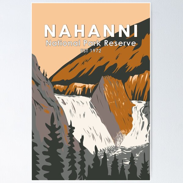 Item preview, Nahanni National Park Reserve Travel Art Vintage designed and sold by KrisSidDesigns.