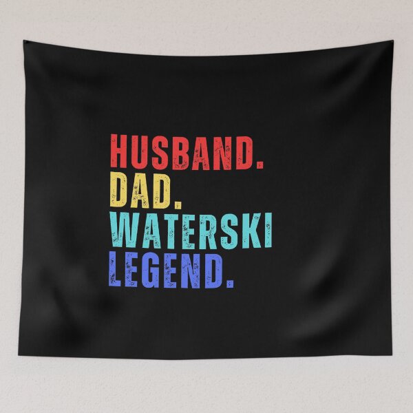 Item preview, HUSBAND DAD WATERSKI LEGEND, Water Sports, National Beach Day, Tropical Vacation designed and sold by Sun Sand & Sea Art.