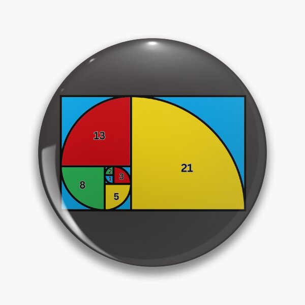 Item preview, Fibonnacci Numbers Sequence 1,2,3,5,8,21 Math Geometry designed and sold by LGbubble.