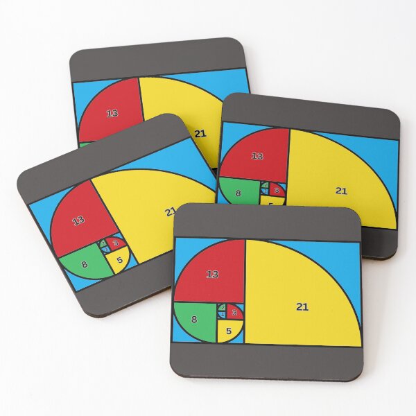 Item preview, Fibonnacci Numbers Sequence 1,2,3,5,8,21 Math Geometry designed and sold by LGbubble.