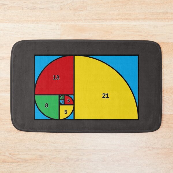 Item preview, Fibonnacci Numbers Sequence 1,2,3,5,8,21 Math Geometry designed and sold by LGbubble.