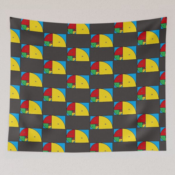 Item preview, Fibonnacci Numbers Sequence 1,2,3,5,8,21 Math Geometry designed and sold by LGbubble.