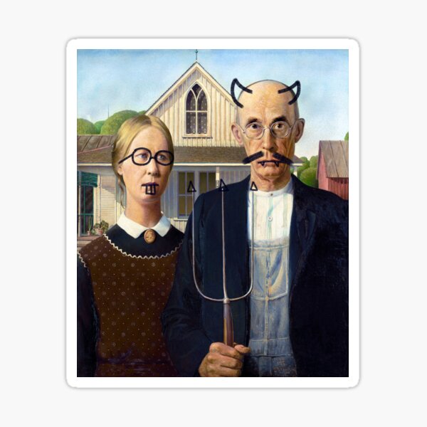 Item preview, Vandalized art - american gothic  designed and sold by OneLittleCrow.