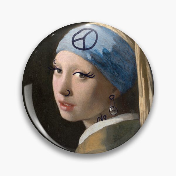 Item preview, Vandalized art - Girl with a Pearl Earring designed and sold by OneLittleCrow.