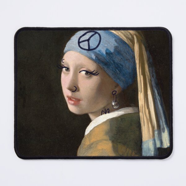 Item preview, Vandalized art - Girl with a Pearl Earring designed and sold by OneLittleCrow.
