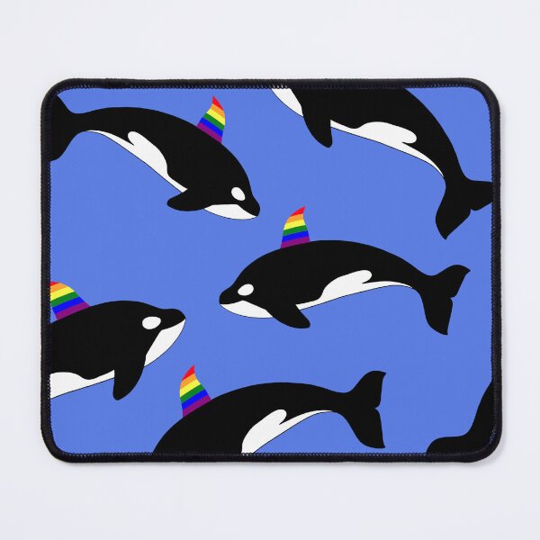 Item preview, Gay pride rainbow orca killer whale. Seamless pattern on blue water background. designed and sold by Nalidsa Sukprasert.