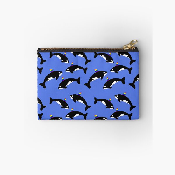 Item preview, Gay pride rainbow orca killer whale. Seamless pattern on blue water background. designed and sold by Nalidsa Sukprasert.