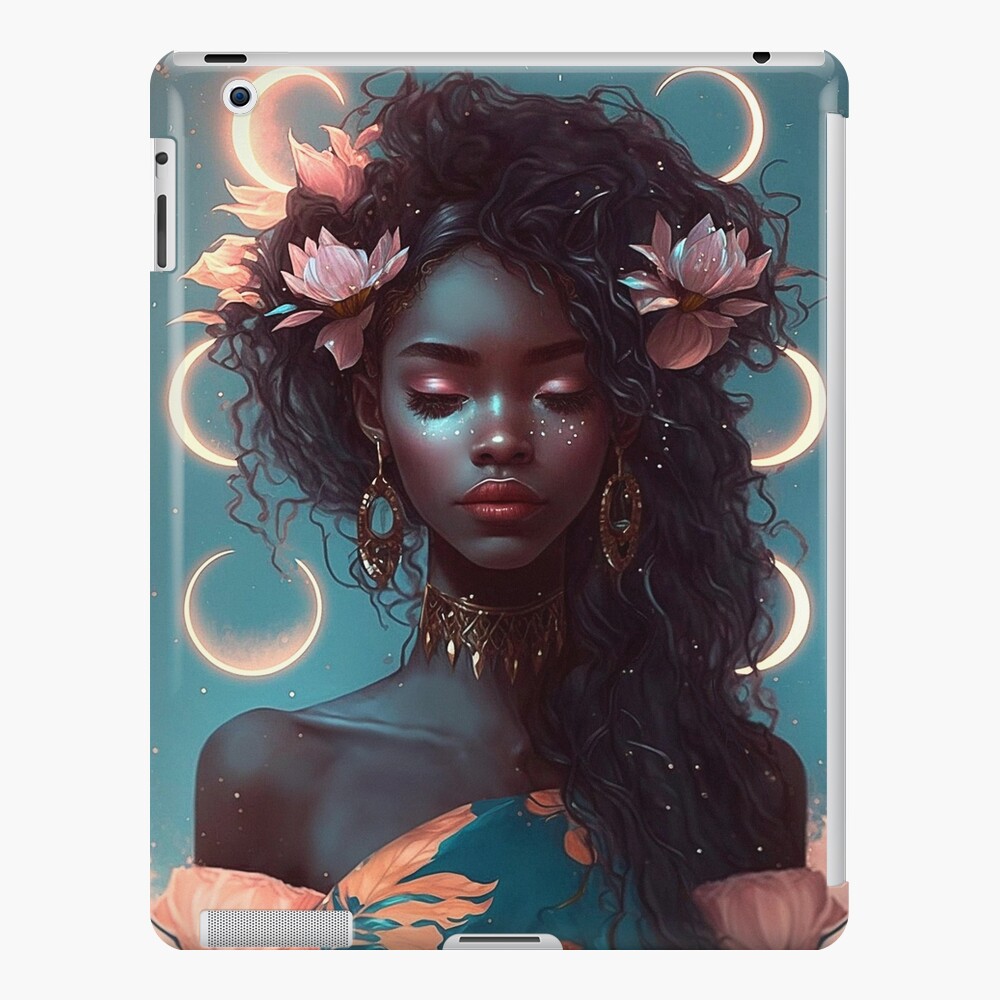 ArtStation - Cute Moon Black Girl In Pink Cloud