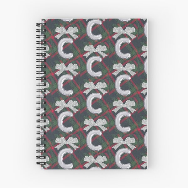 Item preview, Glorious Red and Green Plaid with Glittering Bow and Puff Initial-C(2) designed and sold by SunMoonBeyond.