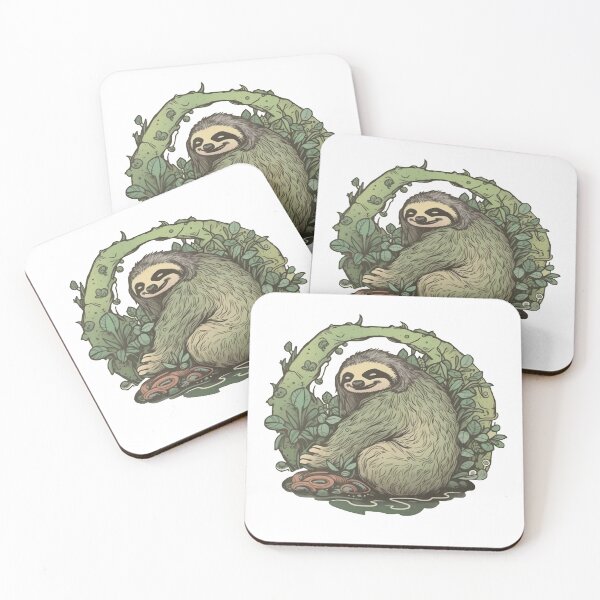 Item preview, Chill Sloth Algae Sticker designed and sold by The-AI-Artisan.