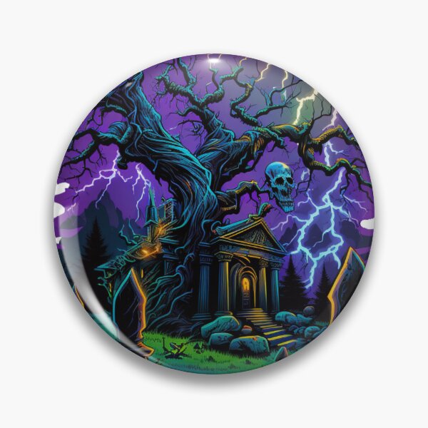 Artikelvorschau, Lightning Storm Above Cemetery-Synth-Welle entworfen und verkauft von StayCreepy13.