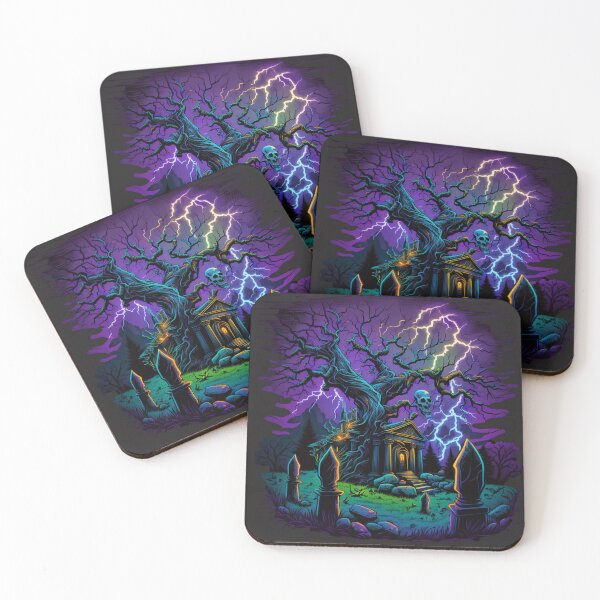 Item preview, Lightning Storm Above Cemetery synth wave  designed and sold by StayCreepy13.
