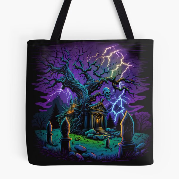 Artikelvorschau, Lightning Storm Above Cemetery-Synth-Welle entworfen und verkauft von StayCreepy13.