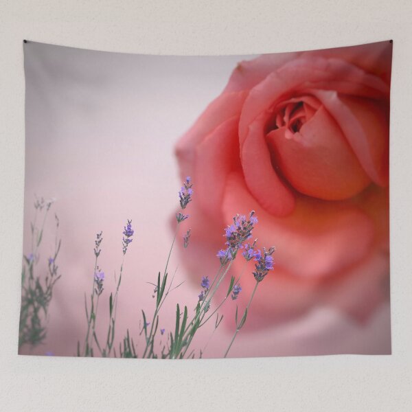 Item preview, Pink rose and lavender flowers  designed and sold by Khala.