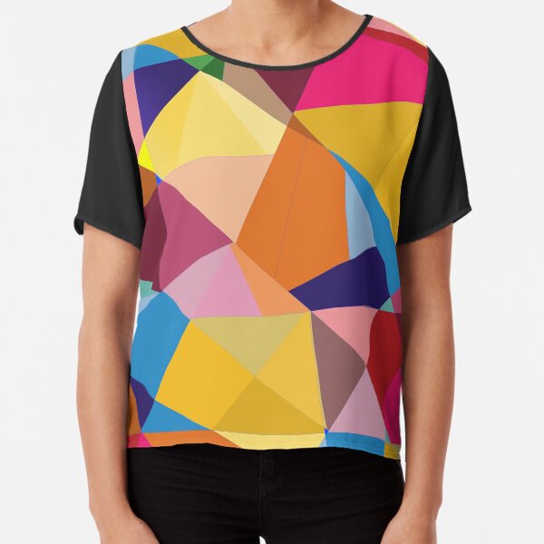 Creative Geometry rainbow triangles Chiffon Top