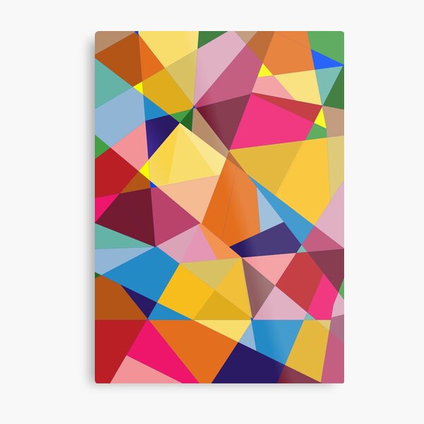 Creative Geometry rainbow triangles Metal Print